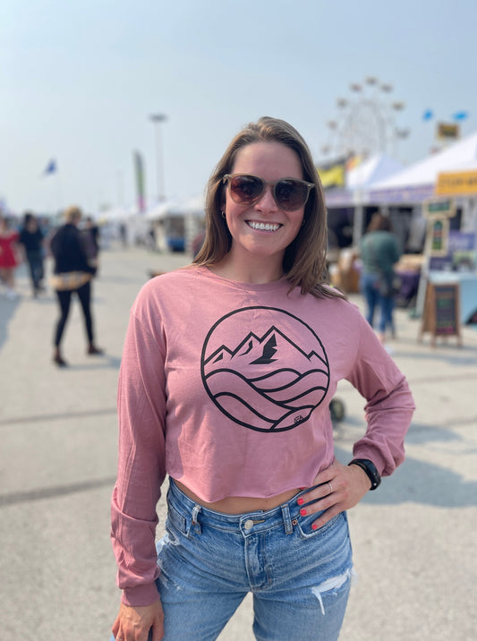 Cropped Long Sleeve - White or Black Logo (Women's)