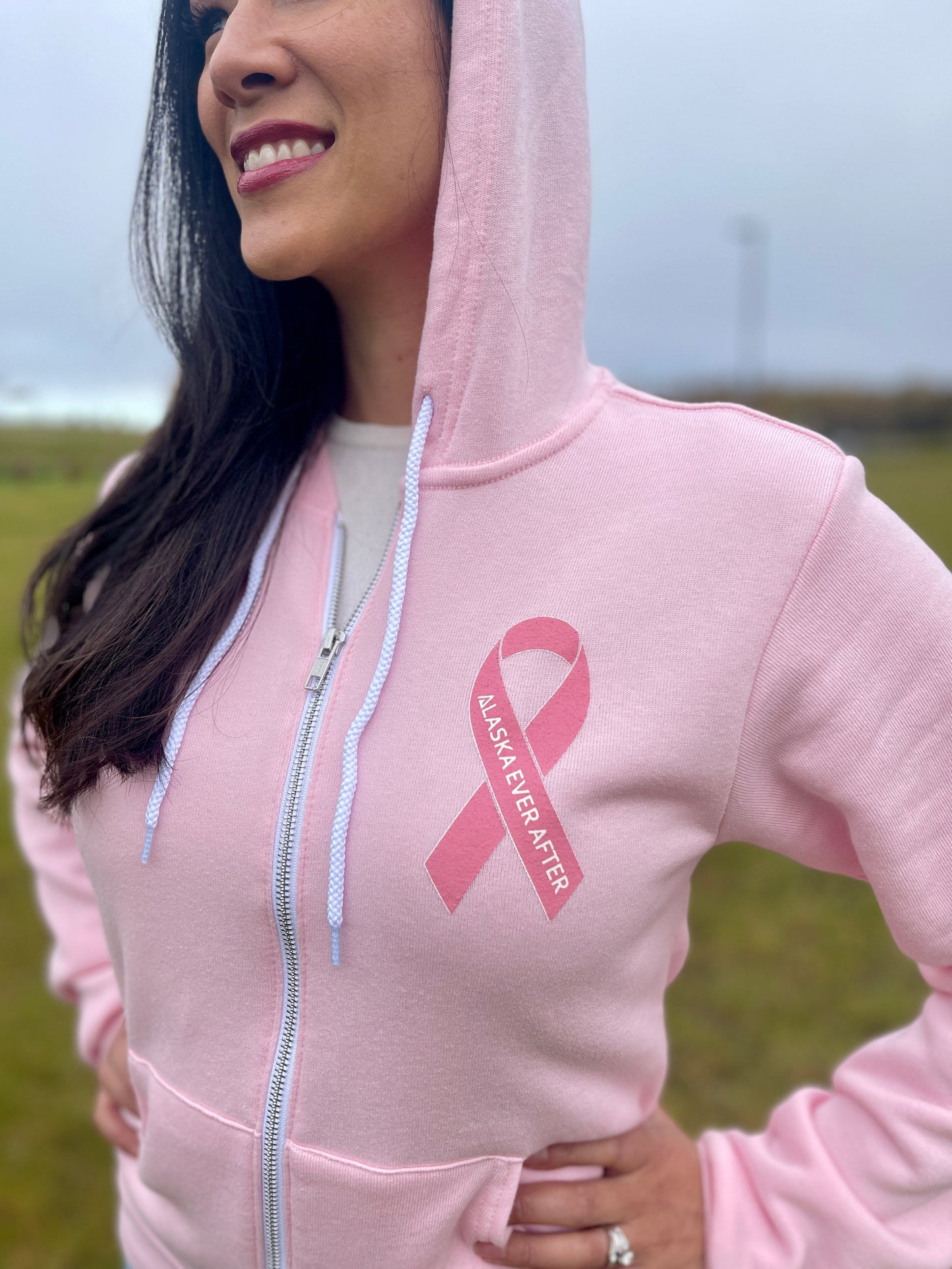 Hoodie, Full Zip, Limited-Edition, Breast Cancer Awareness Logo (Unisex)